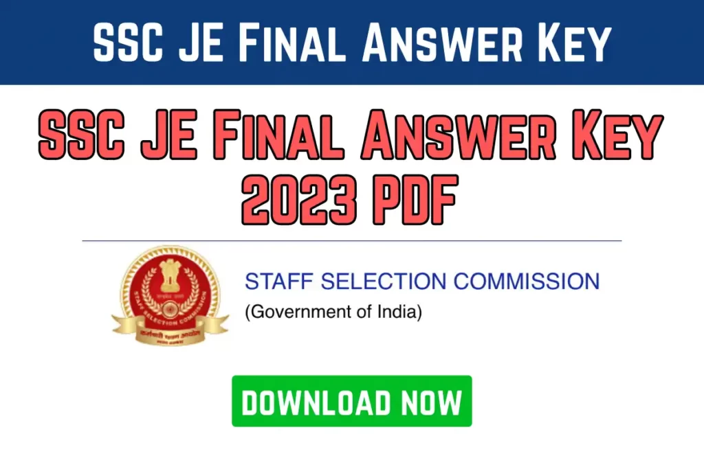 SSC JE Final Answer Key 2023 PDF