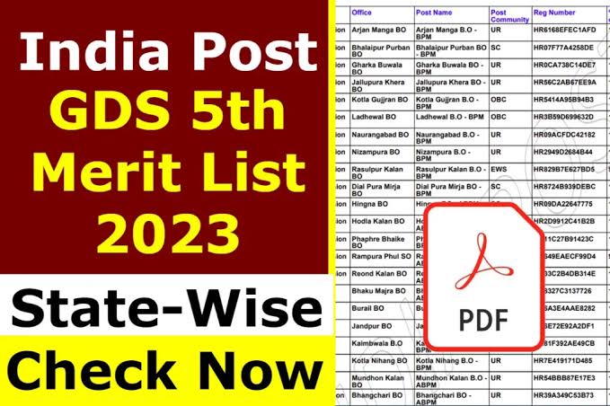 India Post GDS 5th Merit List 2023 PDF