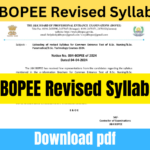 JKBOPEE Revised Syllabus