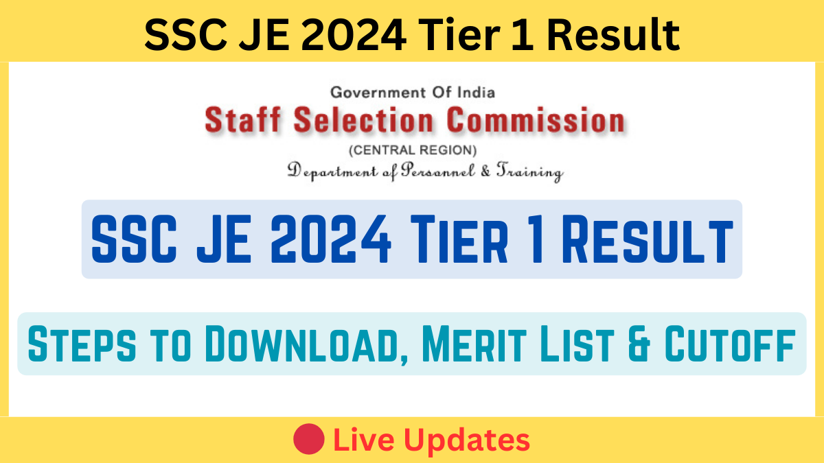 SSC JE 2024 Tier 1 Result