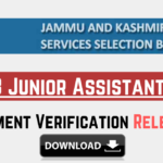 JKSSB Junior Assistant 2024 Document Verification