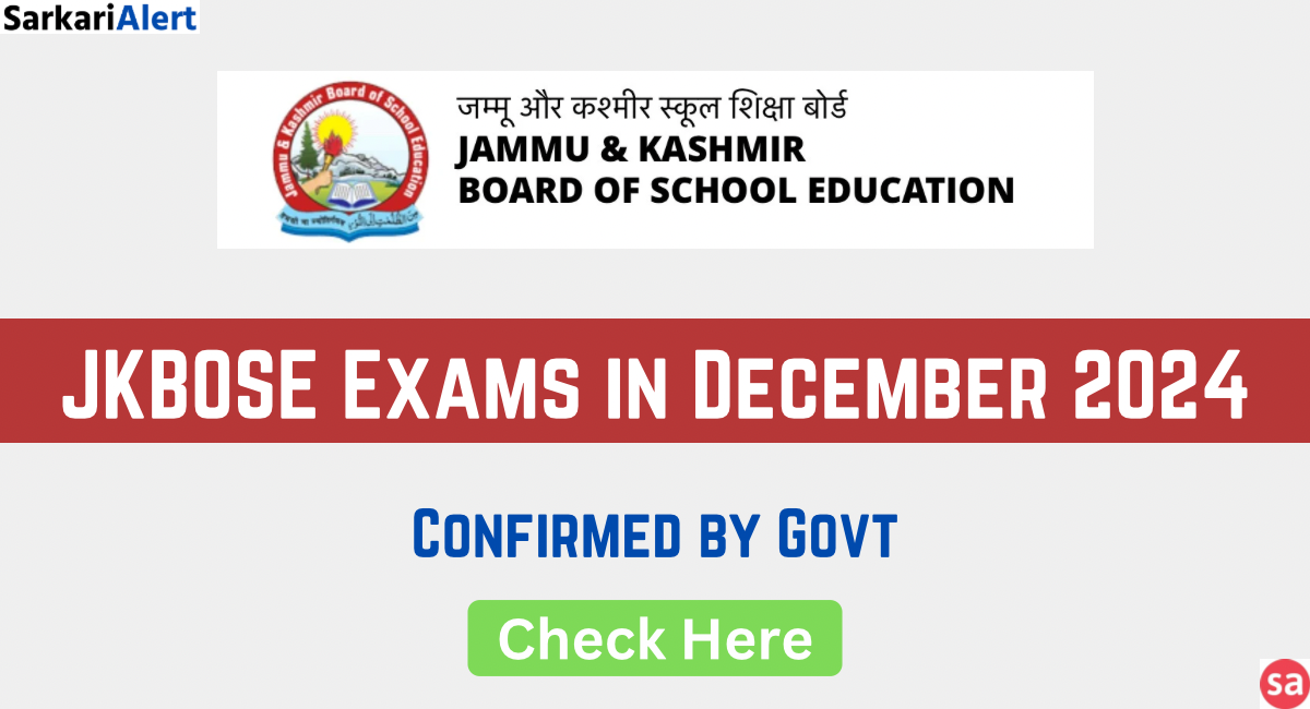 JKBOSE Exams in December 2024