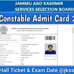 JKP Constable Admit Card 2024