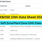 JKBOSE 10th Date Sheet 2025