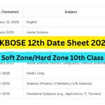 JKBOSE 12th Date Sheet 2025