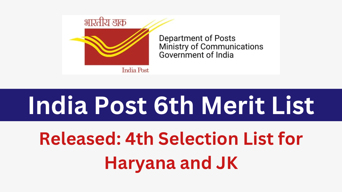 India Post GDS 6th Merit List 2024